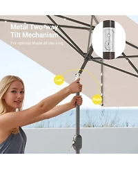 Sonkuki Enhance Your Outdoor Oasis with 10x6.5Feet Led Rectangular Patio Umbrella - Stylish, Durable, and Sun-Protective!