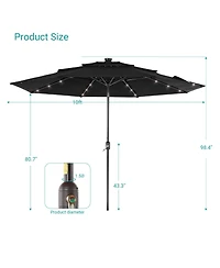 Sonkuki Enhance Your Outdoor Oasis with 10Feet Led 3-layer Patio Umbrella - Stylish, Durable, and Sun-Protective!