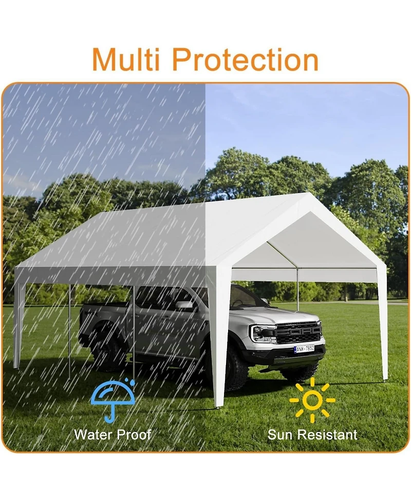 gaomon 10x20feet Heavy Duty Carport Canopy - Portable Garage with Uv Resistant and Waterproof Roof, Tarp Shelter for Cars, Trucks
