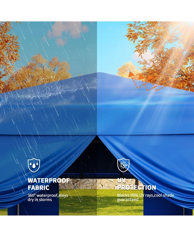 gaomon Pop Up Canopy Tent 10x10ft with 4 Removable Sidewalls - Outdoor Sun Shade Gazebo - 3 Adjustable Heights Great for Backyard, Camping, Parties