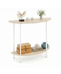 Slickblue Half Moon Entryway Console Table with Storage