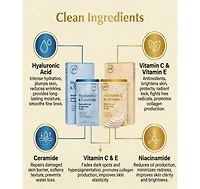 Lovery Under Eye Masks Duo - Korean Skincare Under Eye Pads with Vitamin C, E, Hyaluronic and Ceramide for Hydration and Brightening Treatment