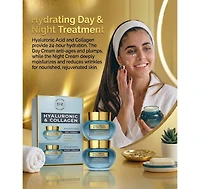 Lovery Korean Skincare Hyaluronic Collagen Day and Night Cream Set -Brightening and Hydration for Face
