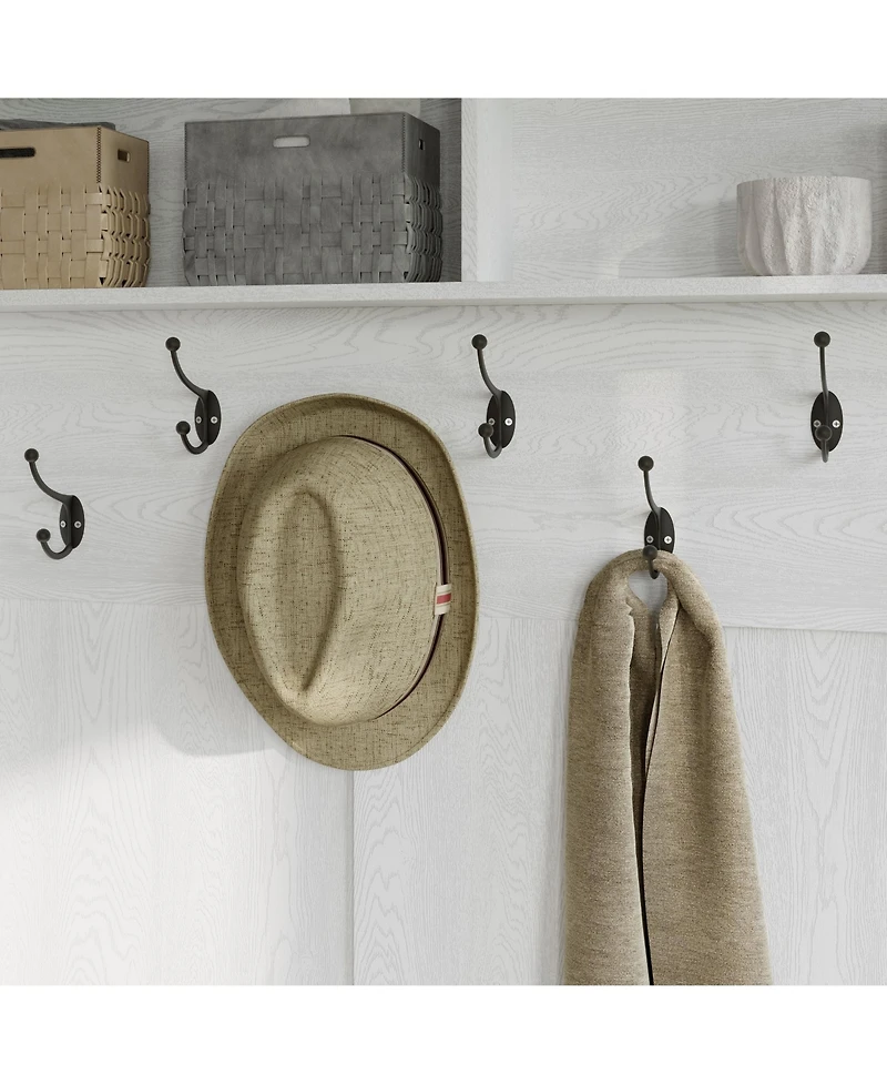 Homsee 39.4" Storage Bench with Seat - 3-in-1 Entryway Hall Tree| 7 Hooks and Shoe Cabinet