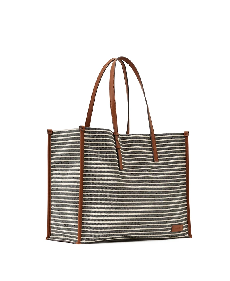 Reiss Women's Sacha Stripe Canvas Tote Bag