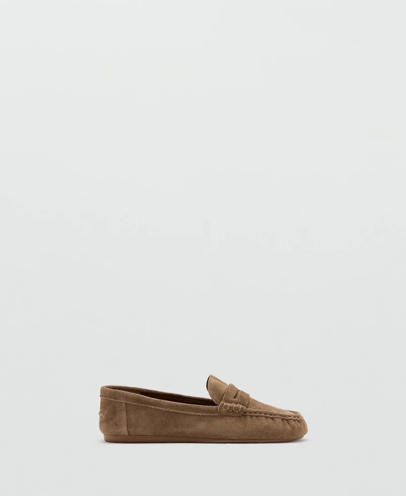 Mango Women's Suede Penny Loafers