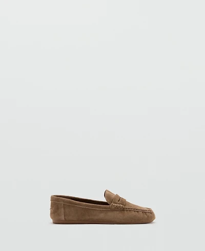 Mango Women's Suede Penny Loafers