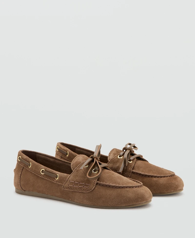 Mango Women's Suede Boat Shoes