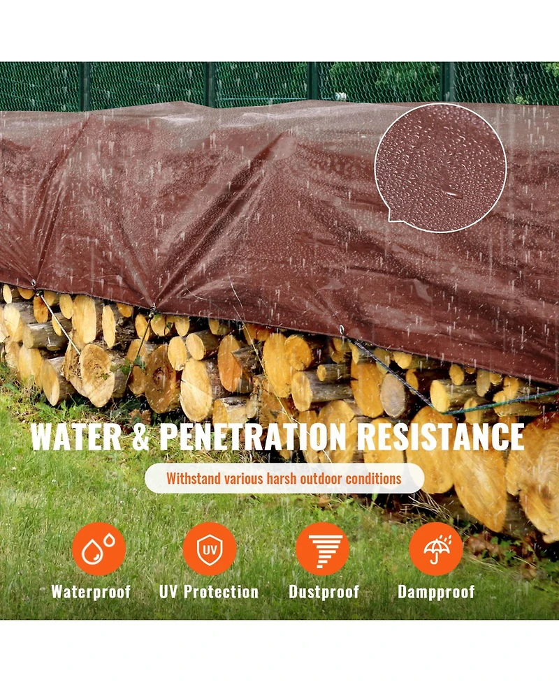 Vevor Tarp Waterproof Tarpaulin 20 x 40 ft 16Mil Plastic Poly Tear Uv Resistant