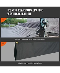 Vevor Dump Truck Tarp Mesh Tarp Pvc 18oz Double Pocket Trailer Shade
