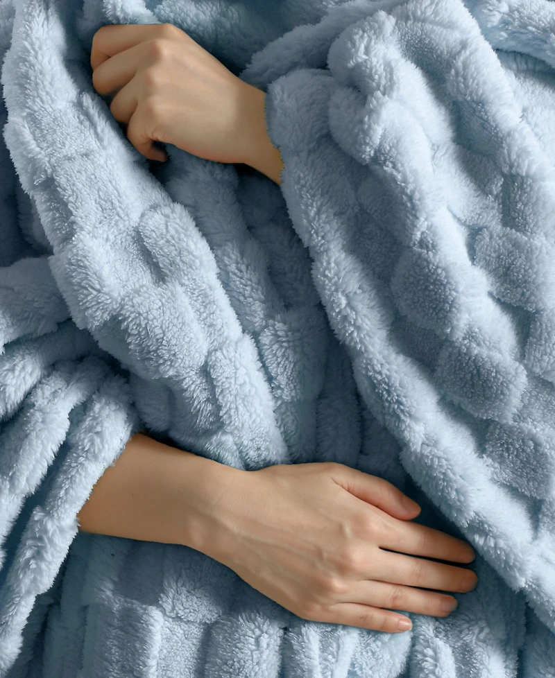 Sanctuary Jacquard Sherpa Soft Blanket, Twin
