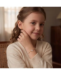 GiGiGirl Kids 14k Gold Plated Mother of Pearl Triple Charm Butterfly Bracelet