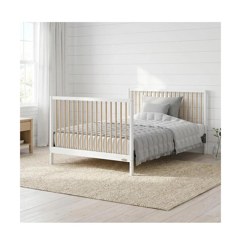 Graco Teddi 5-in-1 Convertible Crib with Drawer - White with Driftwood