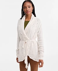 And Now This Women's Petite Tie-Waist Pointelle Cardigan, Macy's Exclusive