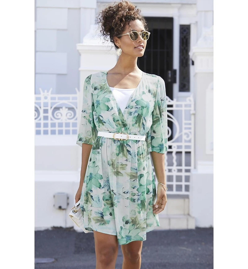 Lascana Women's Floral Layered Look Dress