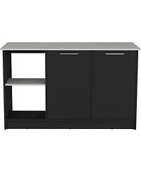 Tuhome Juniper Kitchen Island Black / Ibiza Marble Mdf