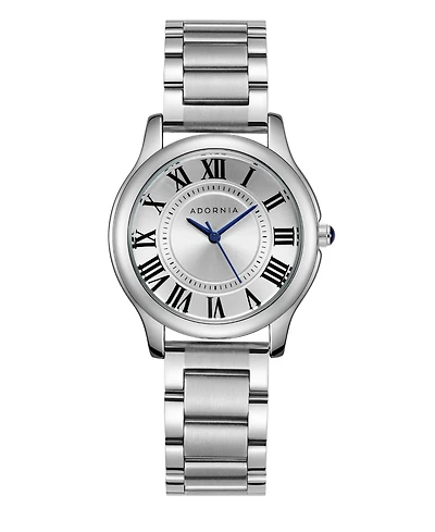 Adornia Women's Silver Classic White Face Watch