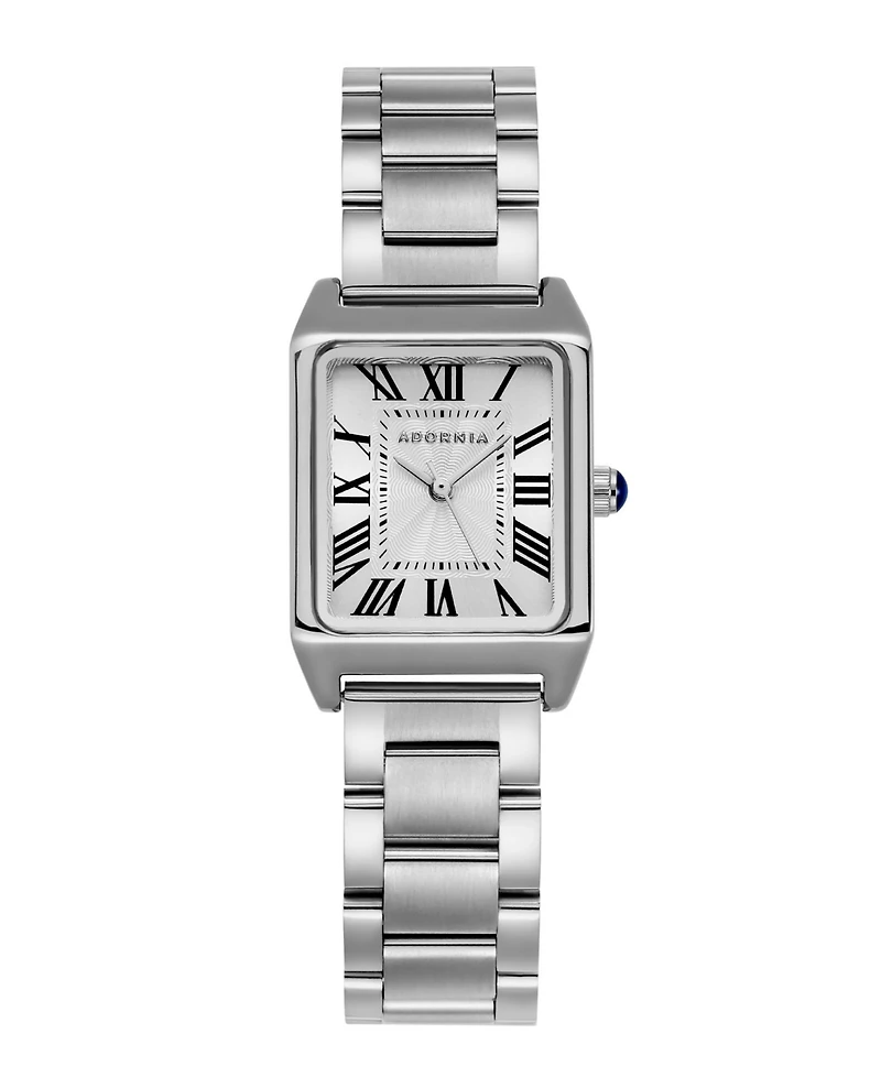 Adornia Women's Silver Berlin White Face Watch