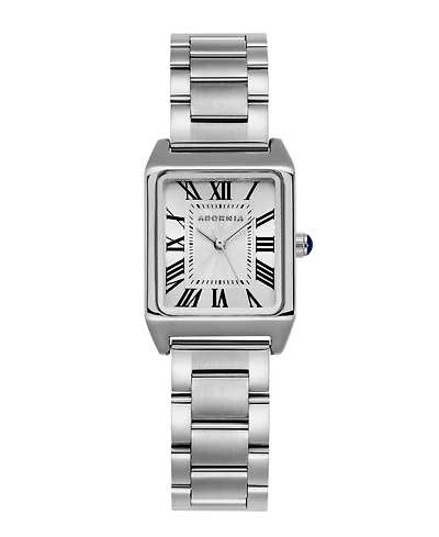 Adornia Women's Silver Berlin White Face Watch