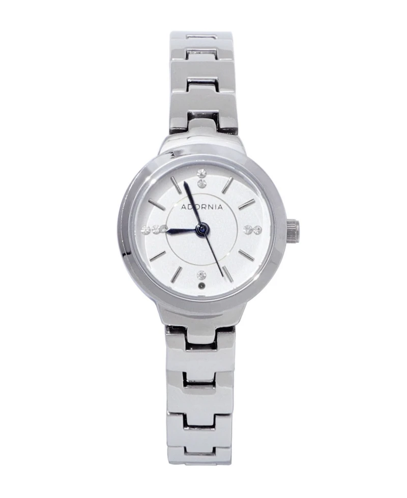 Adornia Women's Silver Florence White Face Watch