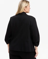 Anne Klein Essentials Plus 3/4-Sleeve Open Front Jacket