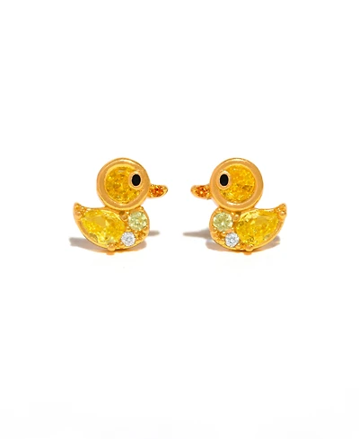 Girls Crew Crystal Rubber Ducky Earrings