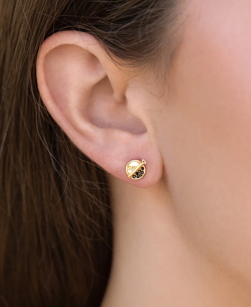 Girls Crew Crystal Premium Caviar Stud Earrings