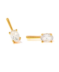 Girls Crew Crystal Cancun Oval Bar Stud Earrings