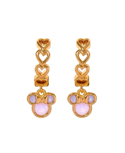 Girls Crew Crystal Disney Love Linked Minnie Mouse Hoop Earrings