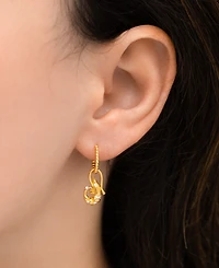 Girls Crew Crystal Shrimp Basket Detachable Hoop Earrings