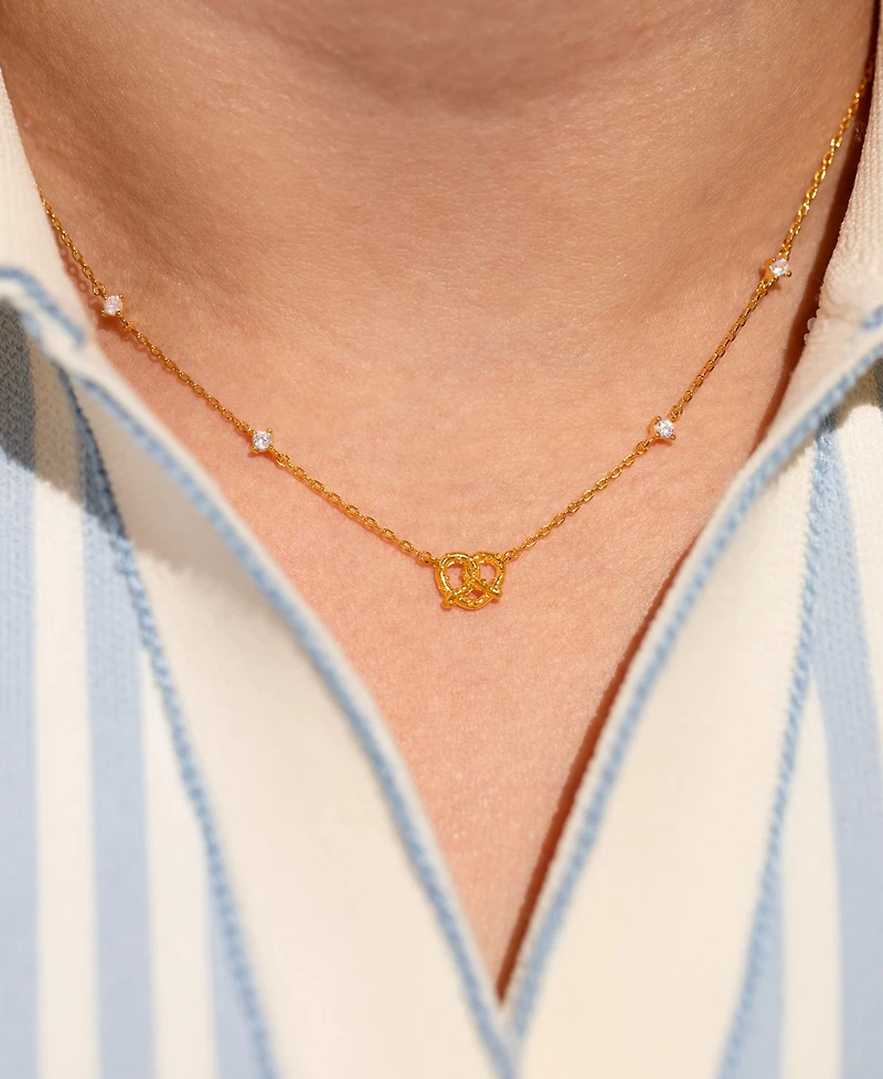 Girls Crew Crystal Salted Pretzel Necklace