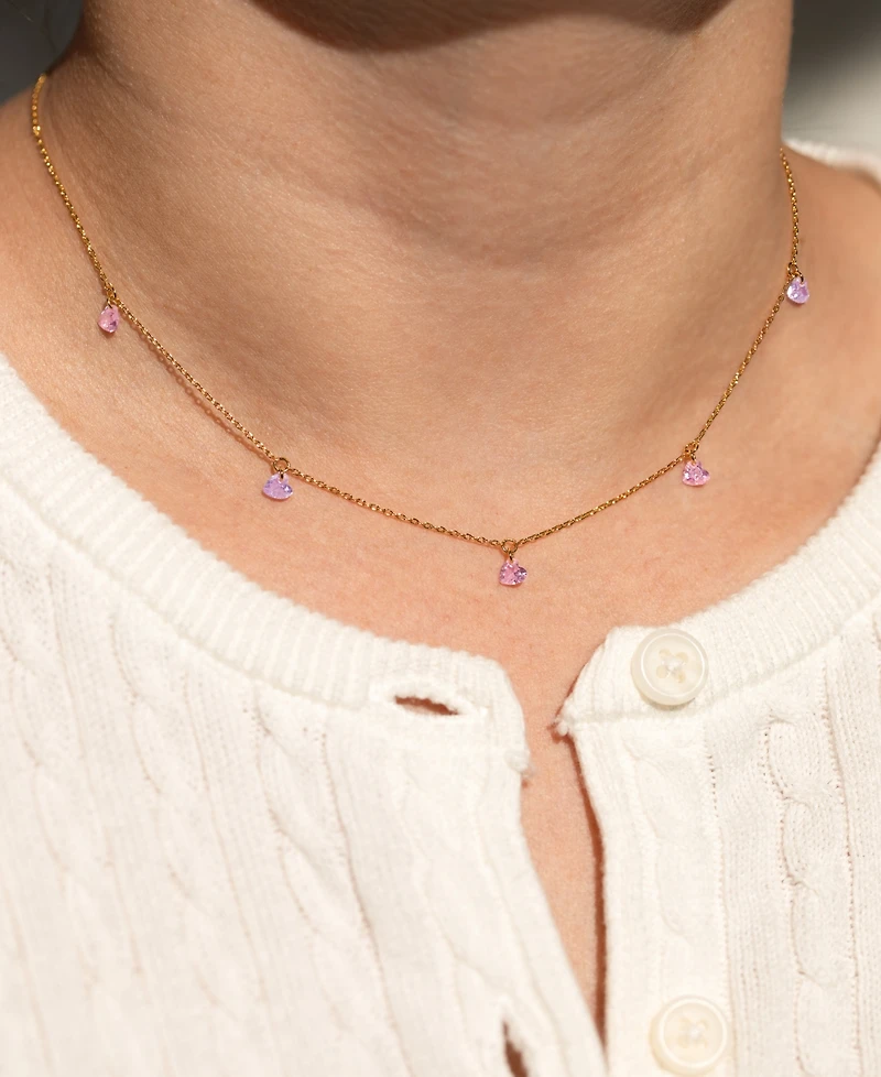 Girls Crew Gold-Plated Crystal Love Notes Necklace