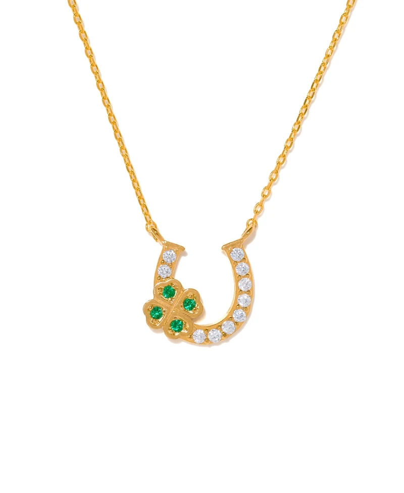 Girls Crew Gold-Plated Crystal Lucky Charm Necklace