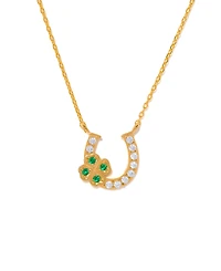 Girls Crew Gold-Plated Crystal Lucky Charm Necklace