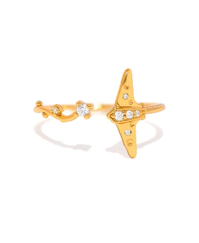 Girls Crew Crystal Stingray Adjustable Ring