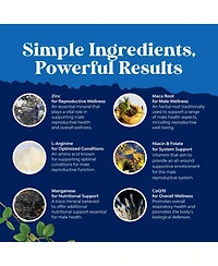 Nature's Craft Men's Fertility Capsules, CoQ10 Maca Root Methyl Folate & D-Aspartic Acid for Count Motility & Fertility Support, Nature's Craft