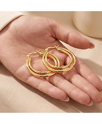 14K Gold Plated Double stack Hoop Earrings