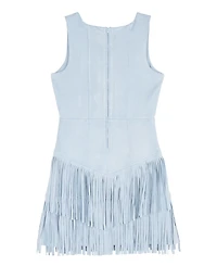 Rare Editions Girls' 7-16 Studded Mock Corset Fringe 2-Tiered Dress