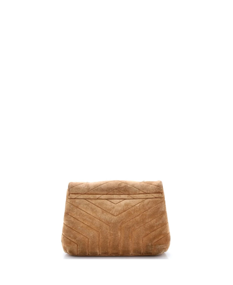 Pre-Owned Saint Laurent Small Loulou Shoulder Bag Matelasse Chevron Suede