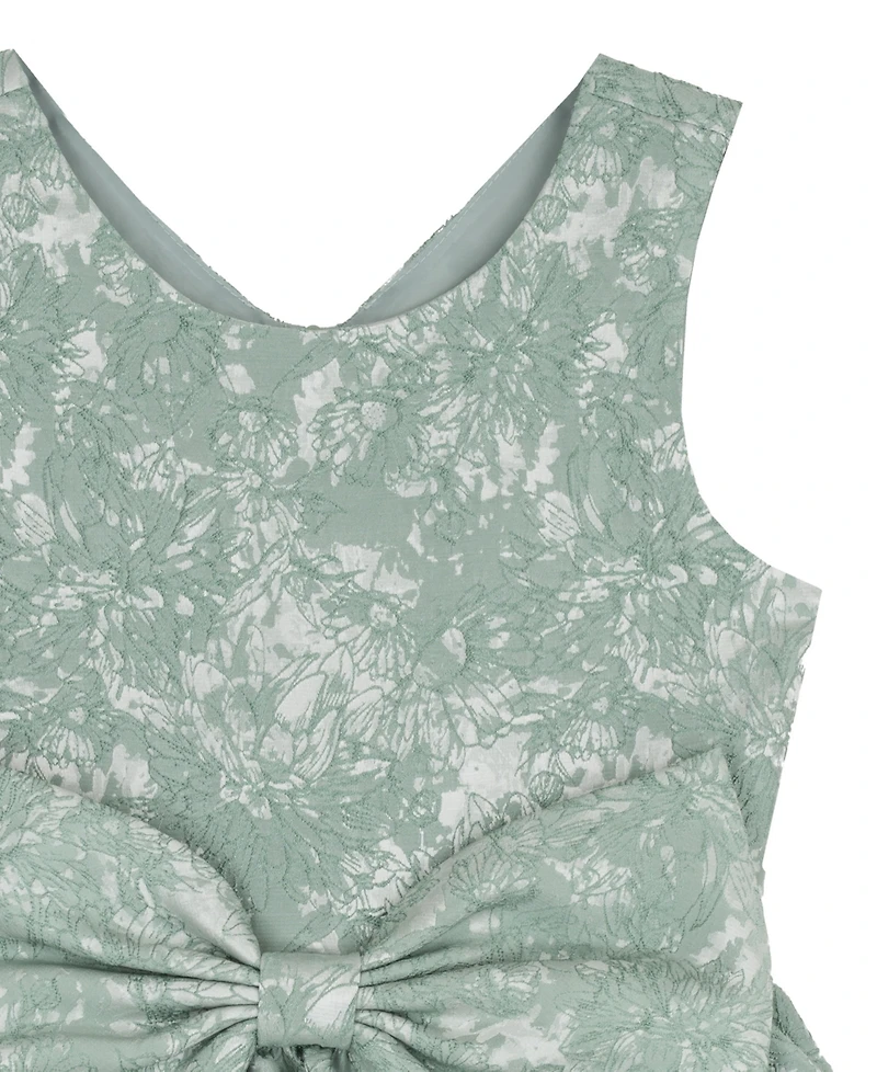 Rare Editions Girls' 7-16 Brocade Large Bow Sleeveless Dress