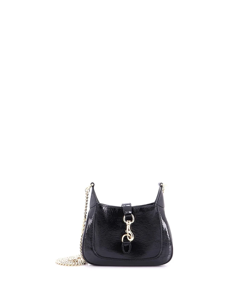 Pre-Owned Gucci Mini Jackie Notte Chain Hobo Patent