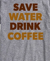 Airwaves Men's Save Water Drink Coffee Short-Sleeve Graphic T-Shirt