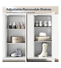 Slickblue 3-Door Wooden Shoe Storage Cabinet 42.1" for Entryway