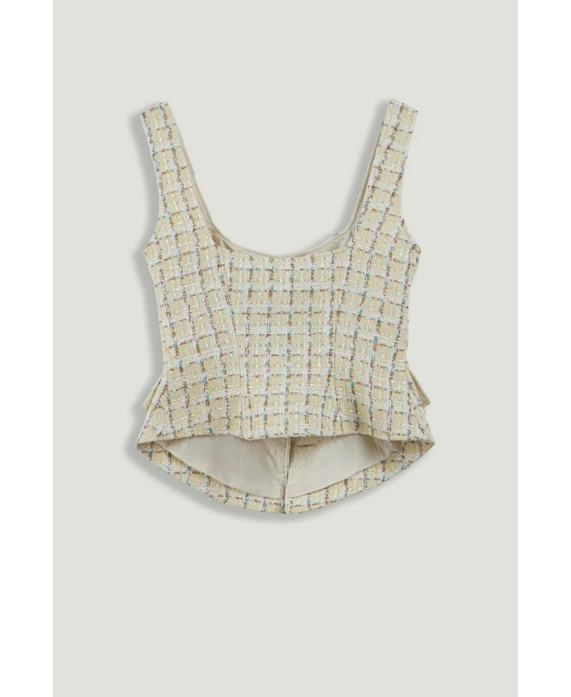 Nocturne Women's Button Accessory Tweed Bustier