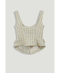 Nocturne Women's Button Accessory Tweed Bustier