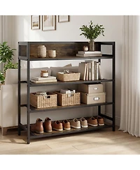 Slickblue 4-Tier Shoe Organizer Shelf with Metal Frame for Bedroom or Hallway