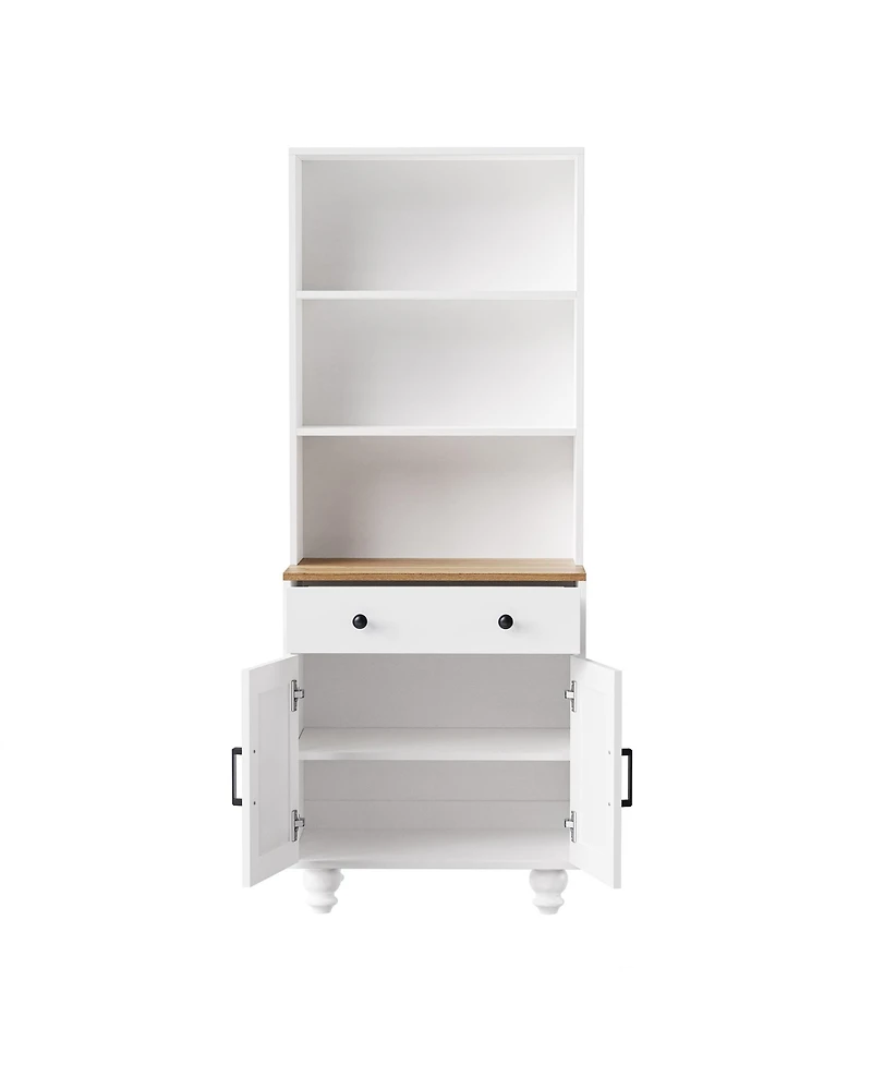 Flynama Farmhouse Pantry Cabinet with Drawer and Adjustable Shelves