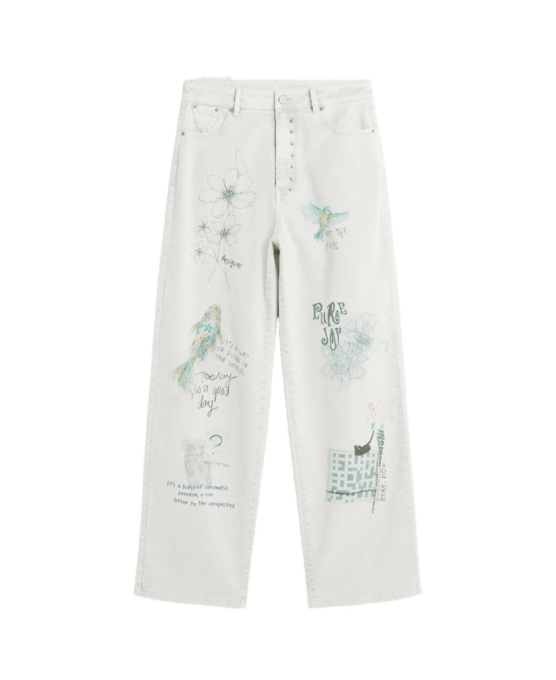 Desigual Women's Long Printed Jeans