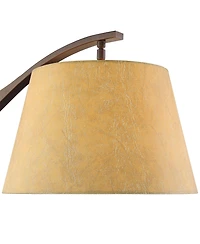 Franklin Iron Works Rustic Farmhouse Arc Floor Lamp with Usb Port 60" Tall Downbridge Faux Leather Empire Shade for Living Room Reading Bedroom