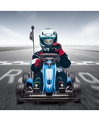 homfan High-Performance 24V Drift Go Kart, Adjustable Seat, Dual 200W Motors, Speeds up to 8.5 Mph, Eva Silent Wheels, Pedals